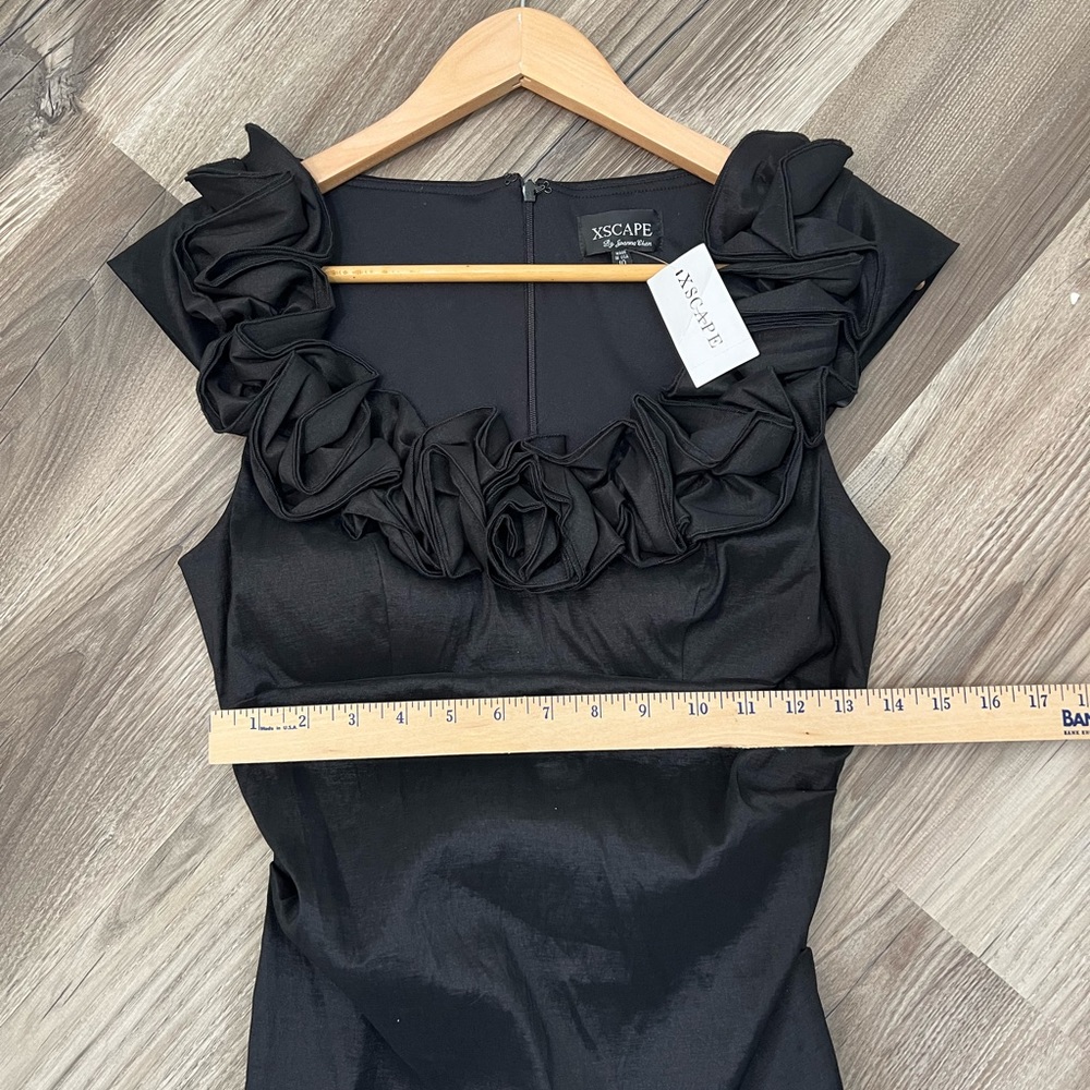 NEW Xscape Ruffled Collar Formal Cocktail Midi Dress Size 10 - Picture 13 of 15